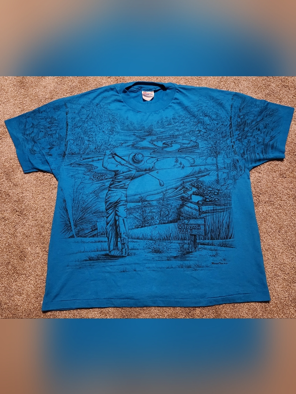 Vintage Double-sided Golfer T-Shirt Size XL